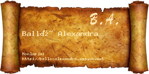 Balló Alexandra névjegykártya